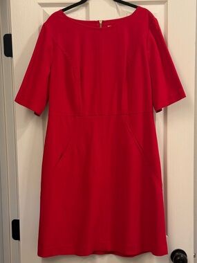 Lark & Ro Red Midi Shift Dress